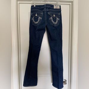 True Religion Denim Boot cut Rhinestone pockets Jeans Women’s Size S 29 New